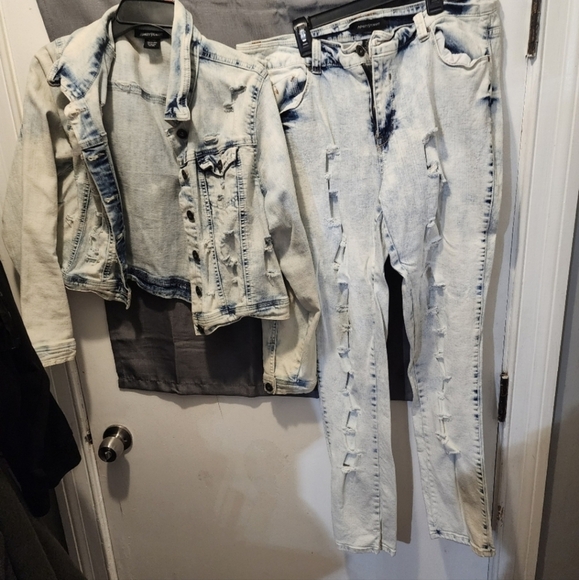 🍁🍂Like new Ashley stewart 2 piece denim set size 18 - Picture 1 of 8